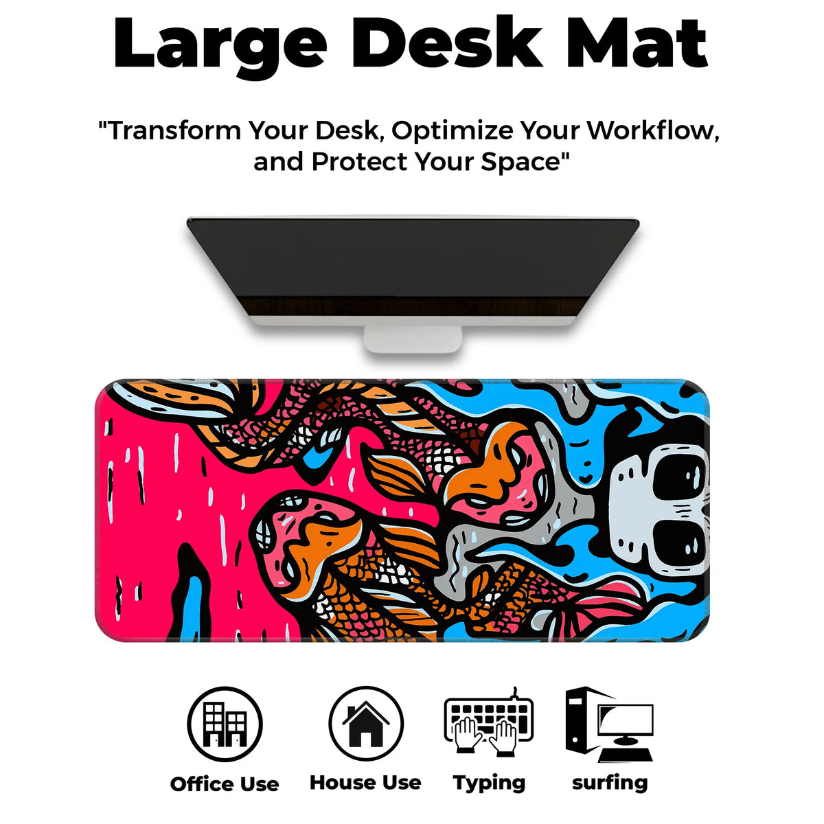 Samurai Koi & Skull Art Deskmat