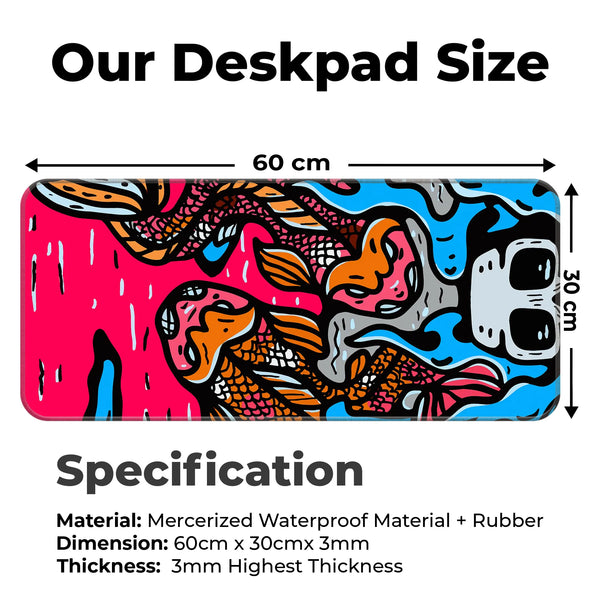 Samurai Koi & Skull Art Deskmat