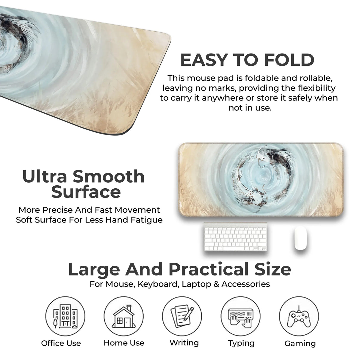 Zen Yin Yang Koi Fish Deskmat