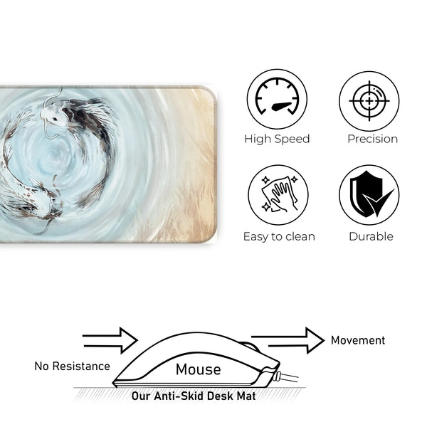 Zen Yin Yang Koi Fish Deskmat