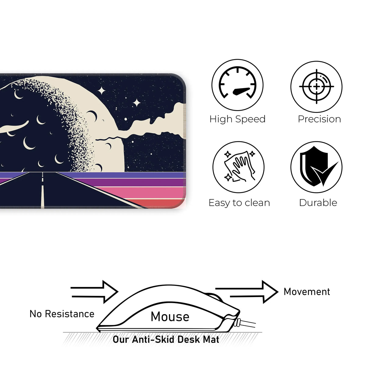 Retro Moon Road Deskmat