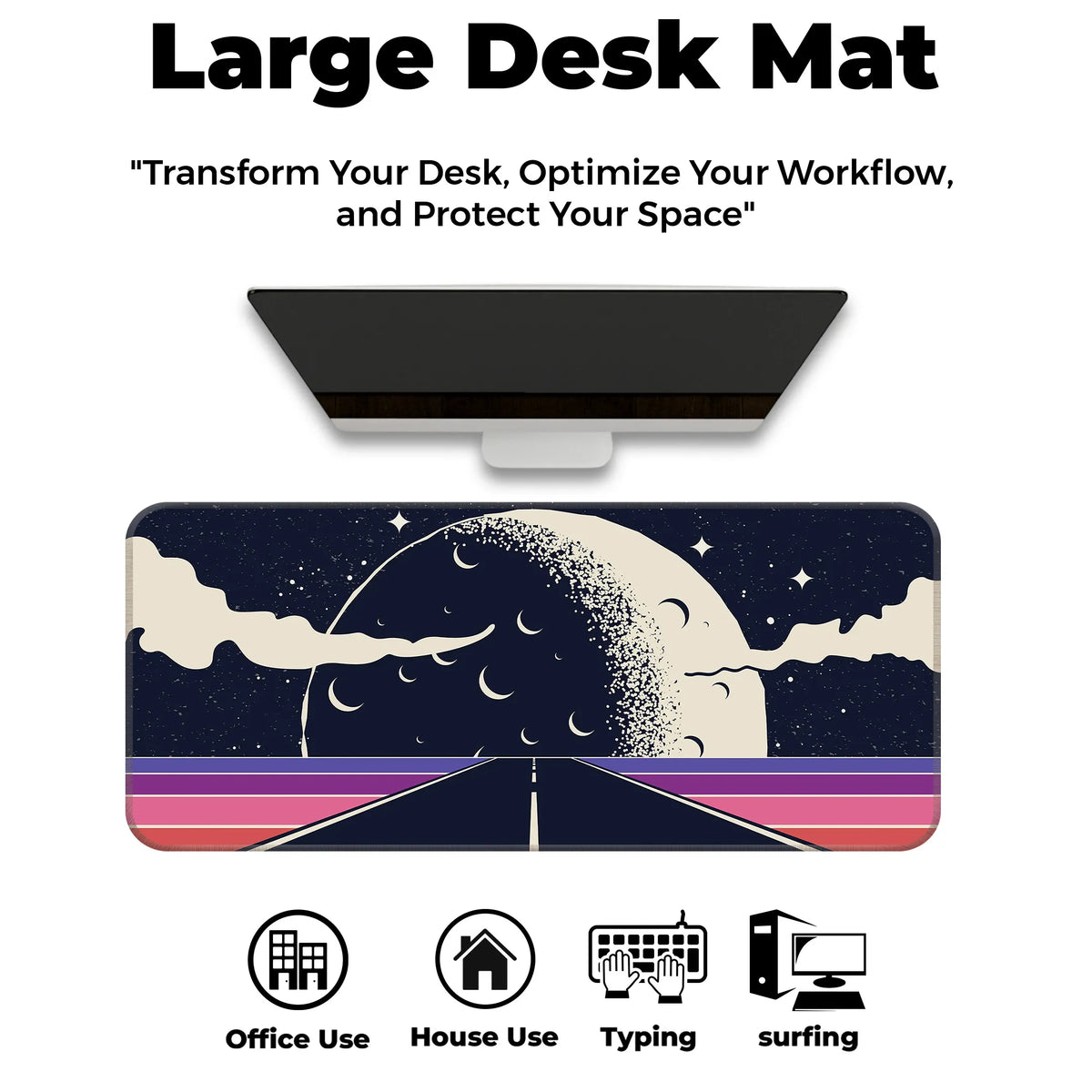 Retro Moon Road Deskmat