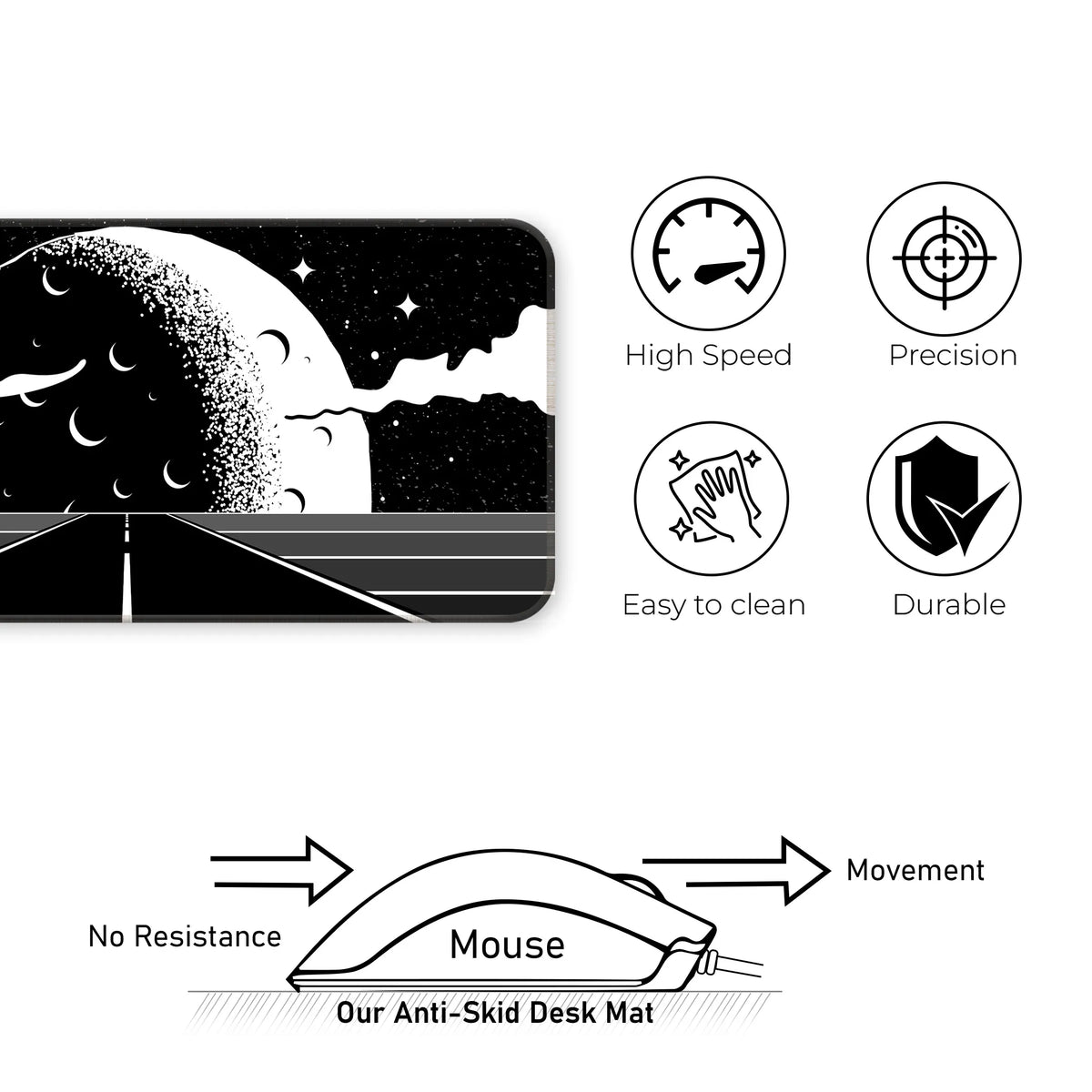 Retro Moon Road Deskmat