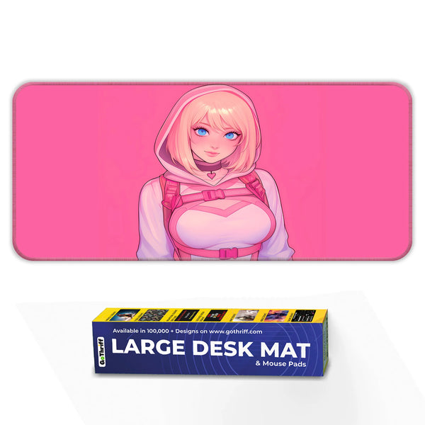 Spider Gwen Cute Pink Hoodie Anime Deskmat