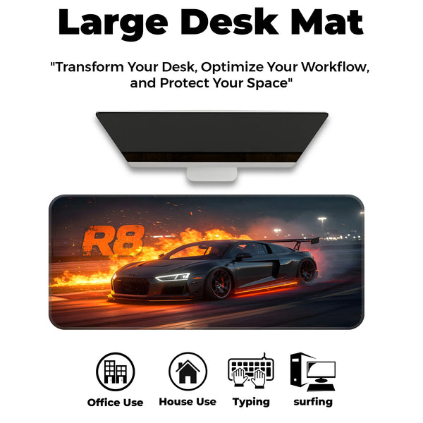 Audi R8 Flames Night Racing Deskmat