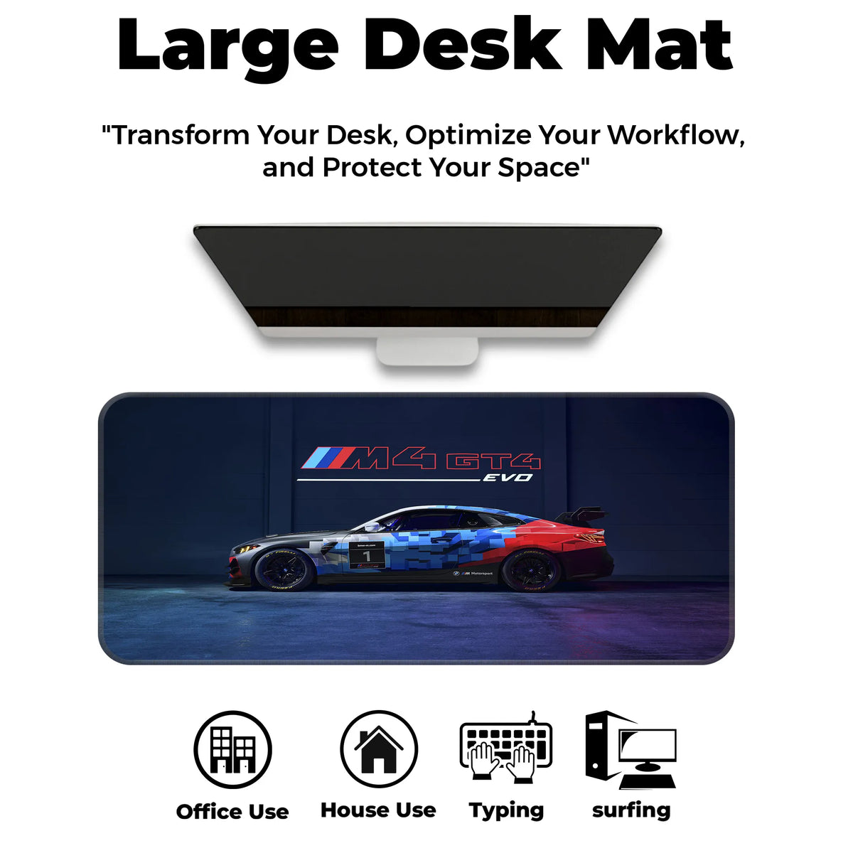 BMW M4 GT4 EVO Racing Side View Deskmat