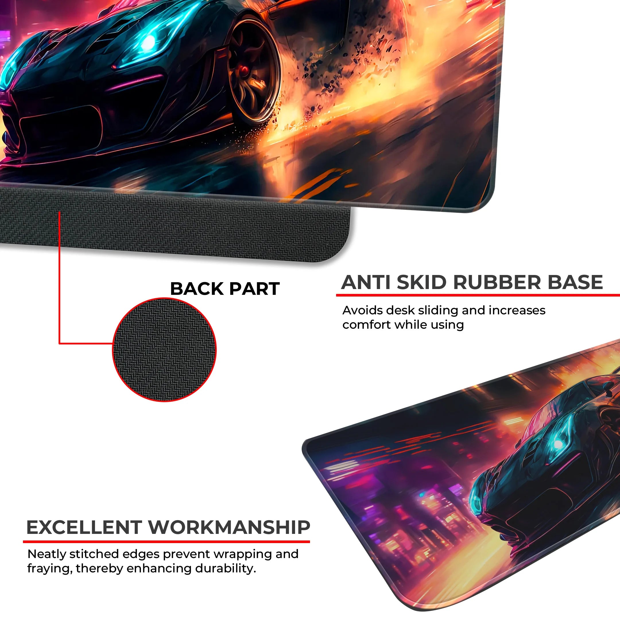 Amazing Car Drifting Design Desk Mat