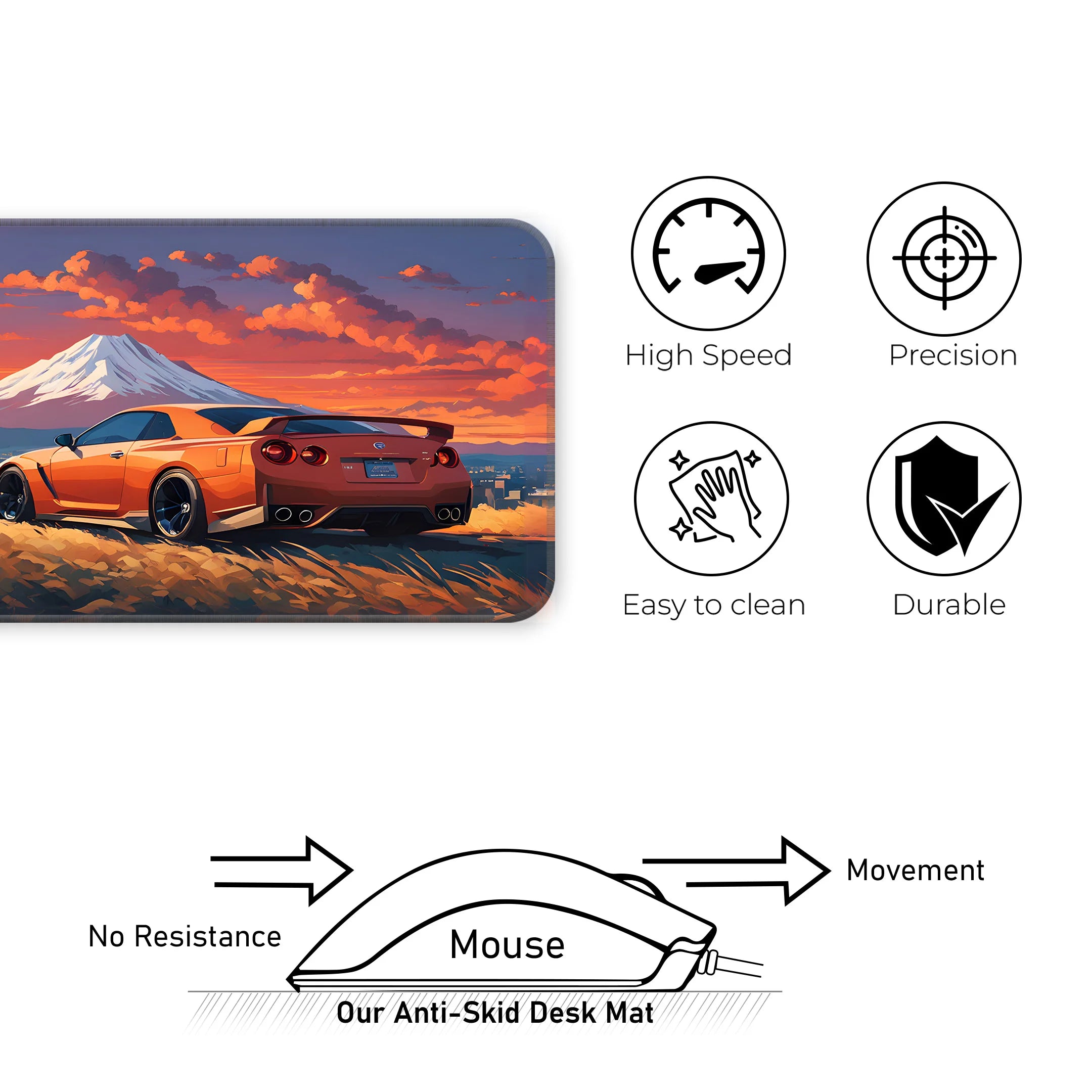 Nissan GTR Sunset Desk Mat