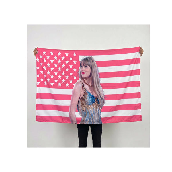 Taylor Swift Pink American Flag Tapestry | Pink Music Wall Decor