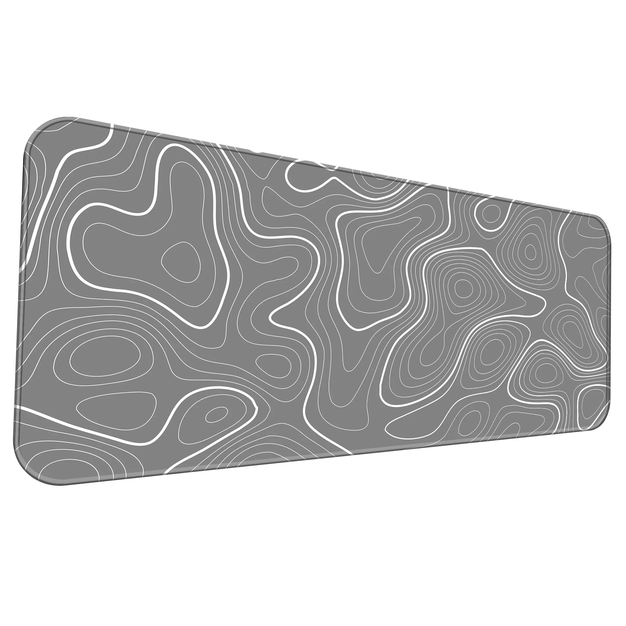 Minimalist Topographic Pattern Deskmat