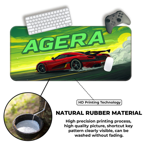 Koenigsegg Agera Red Supercar Drift Deskmat