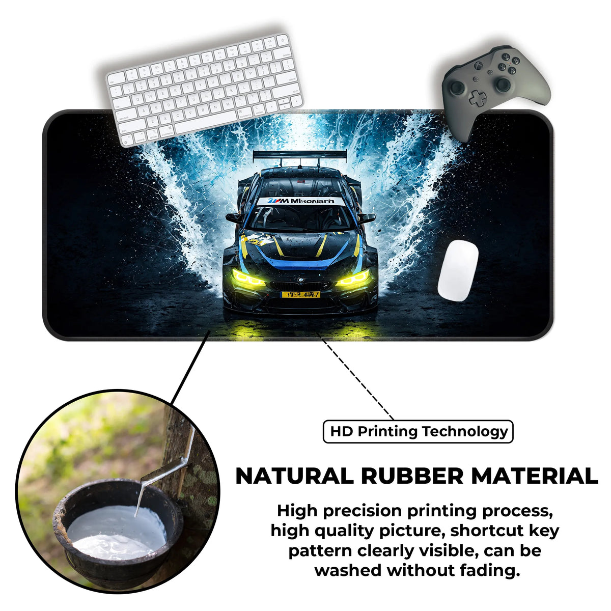 BMW M Motorsport Splash Effect Racing Deskmat