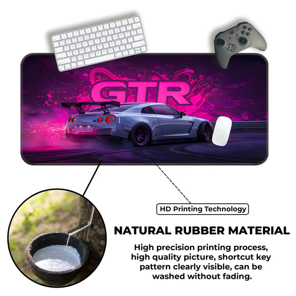 Nissan GT-R Drift Neon Pink Deskmat
