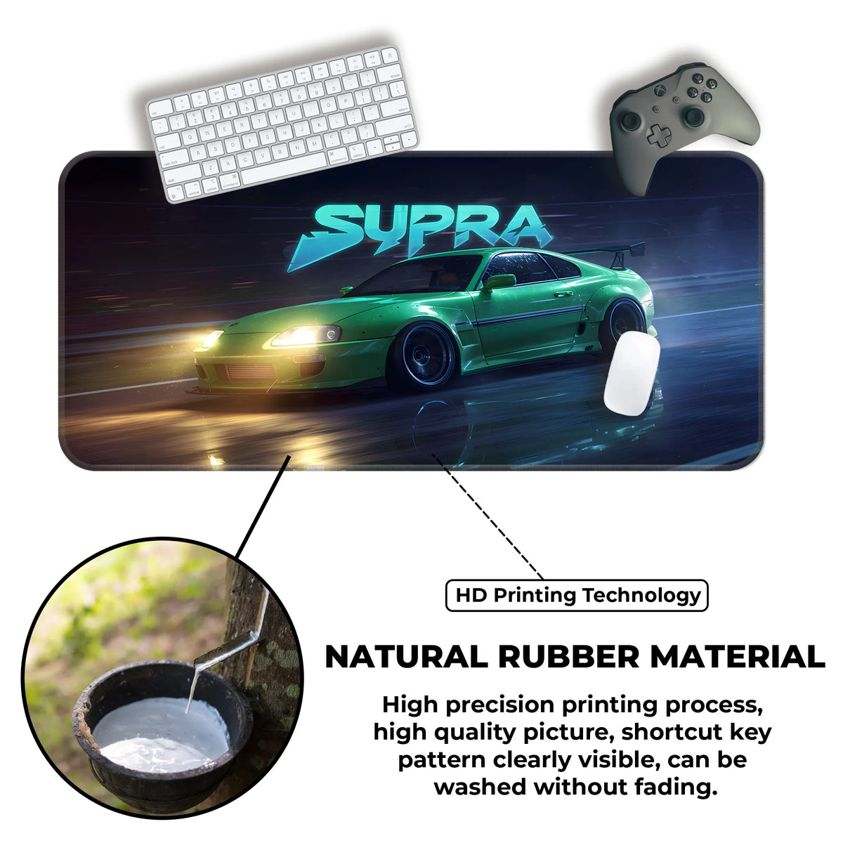 Toyota Supra Green Night Drift Deskmat