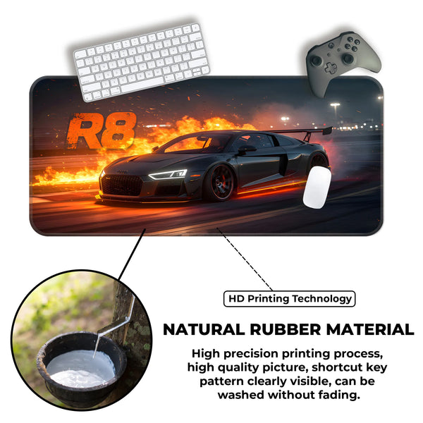 Audi R8 Flames Night Racing Deskmat
