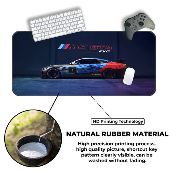 BMW M4 GT4 EVO Racing Side View Deskmat