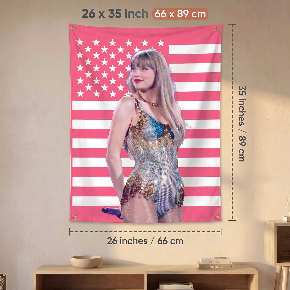 Taylor Swift Pink American Flag Tapestry | Pink Music Wall Decor