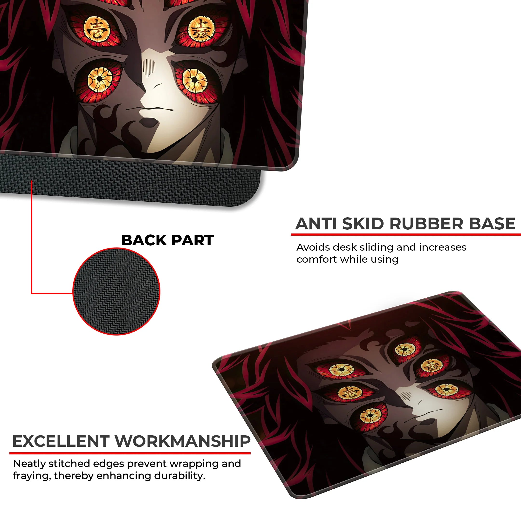 Kokushibo Six-Eyes Demon – Demon Slayer Anime Gaming Mousepad