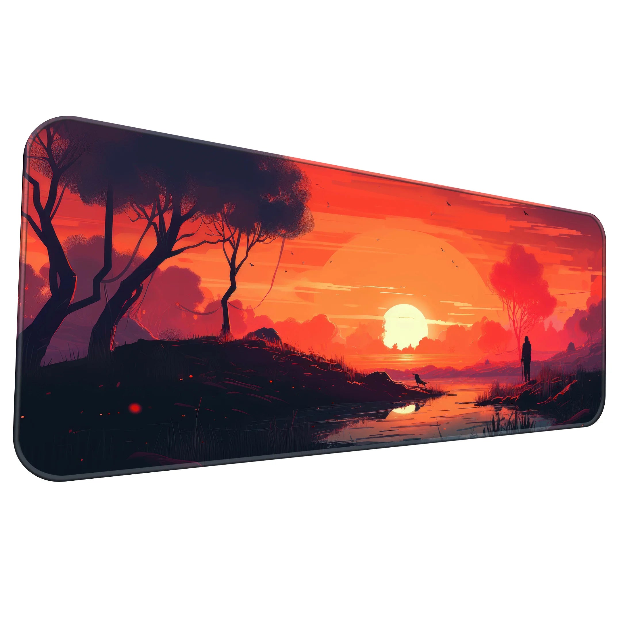 Serene Sunset Reflection Deskmat