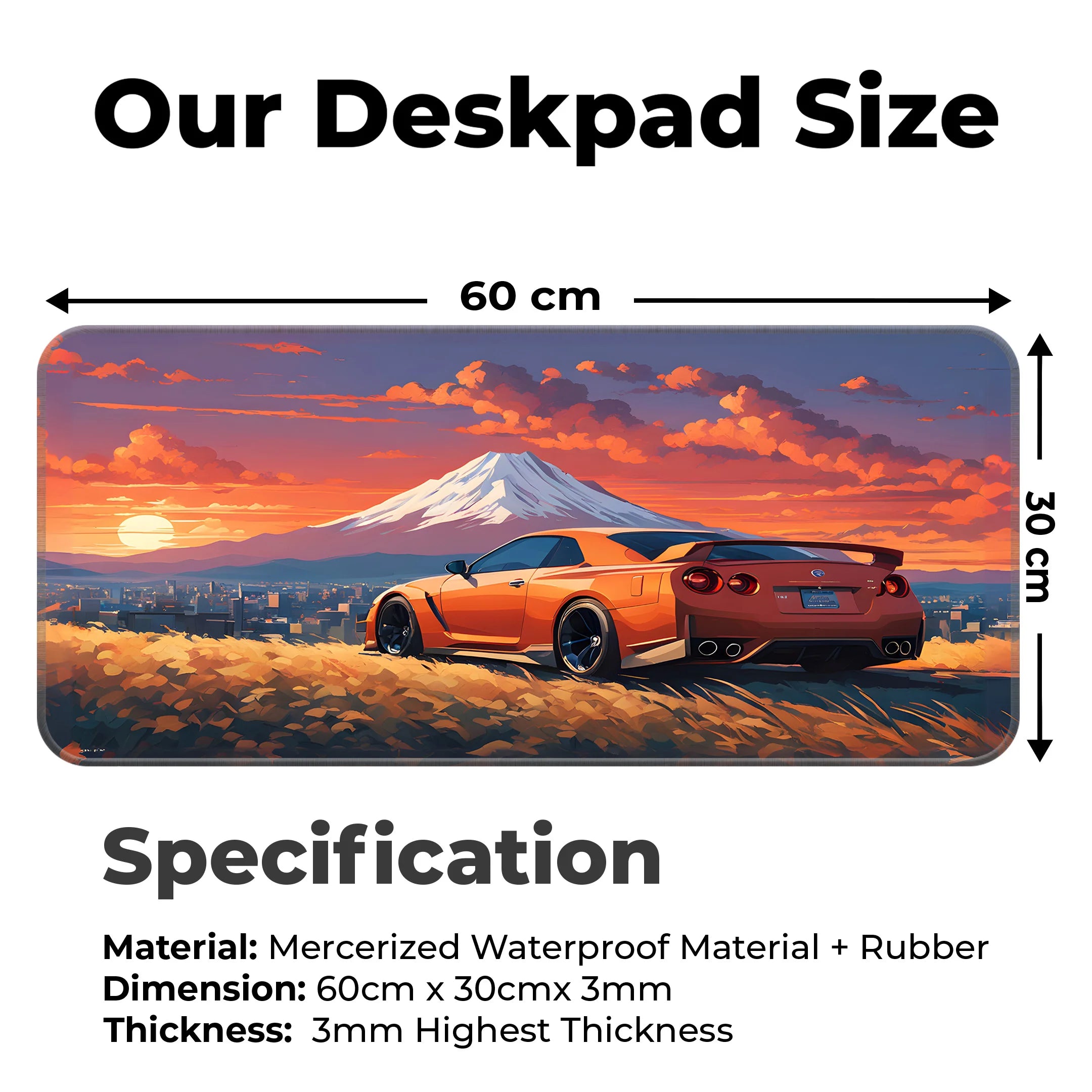 Nissan GTR Sunset Desk Mat