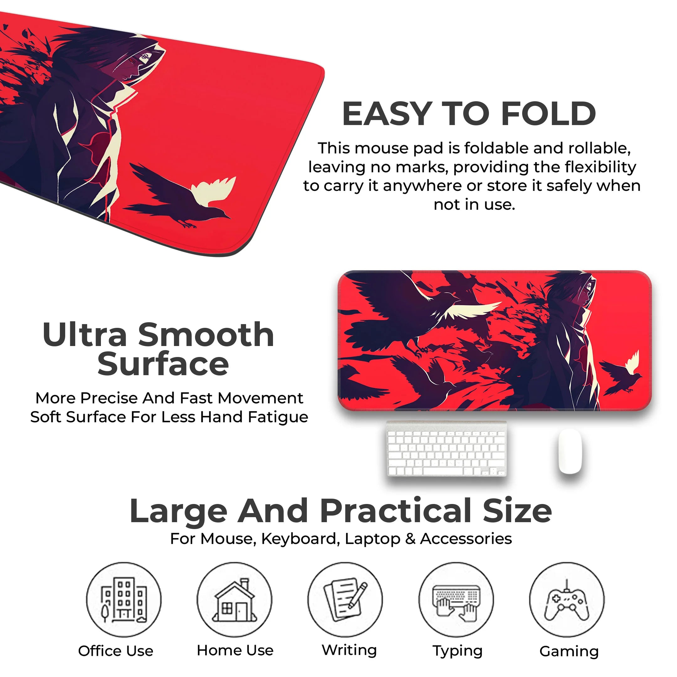 Itachi Uchiha Crow Silhouette Deskmat