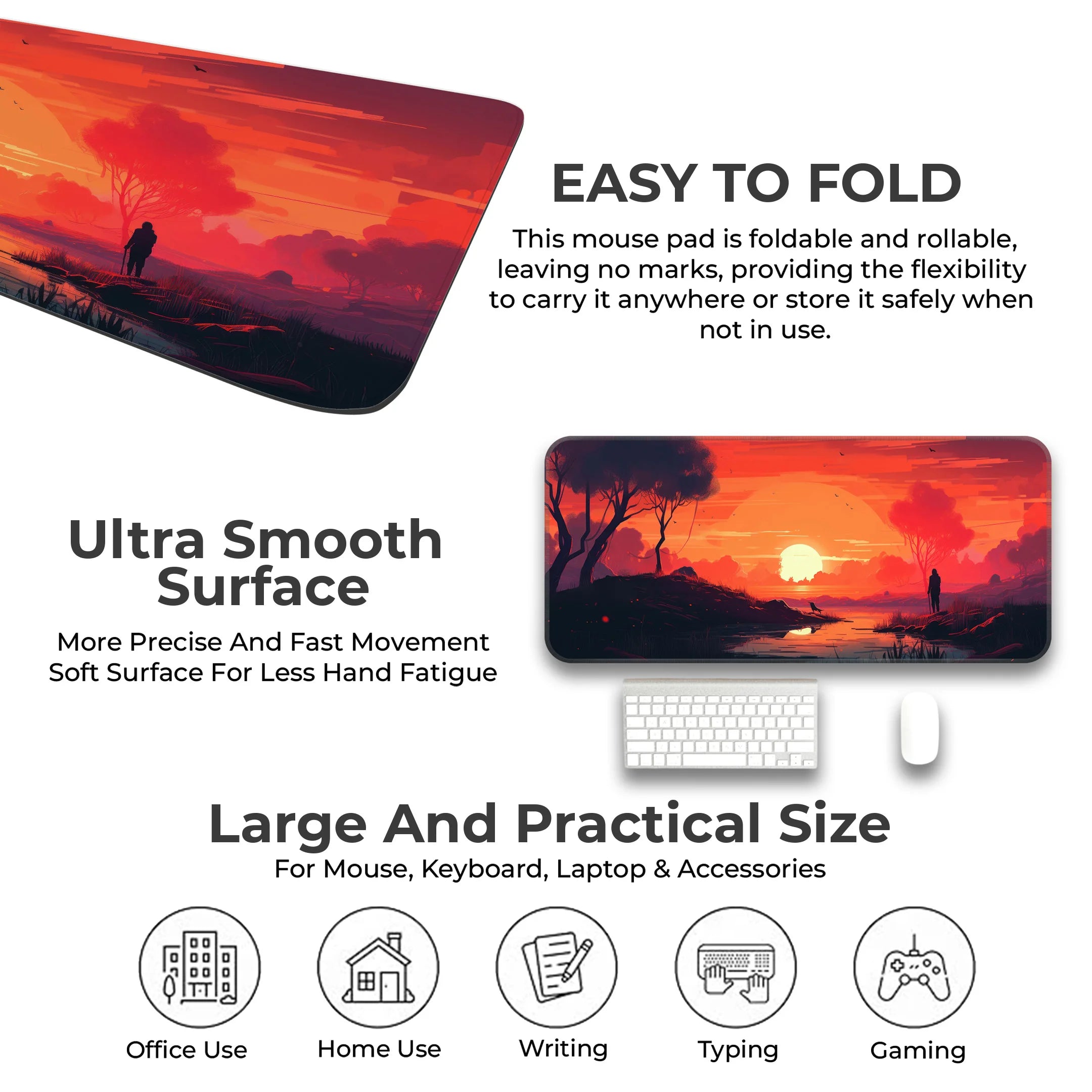 Serene Sunset Reflection Deskmat