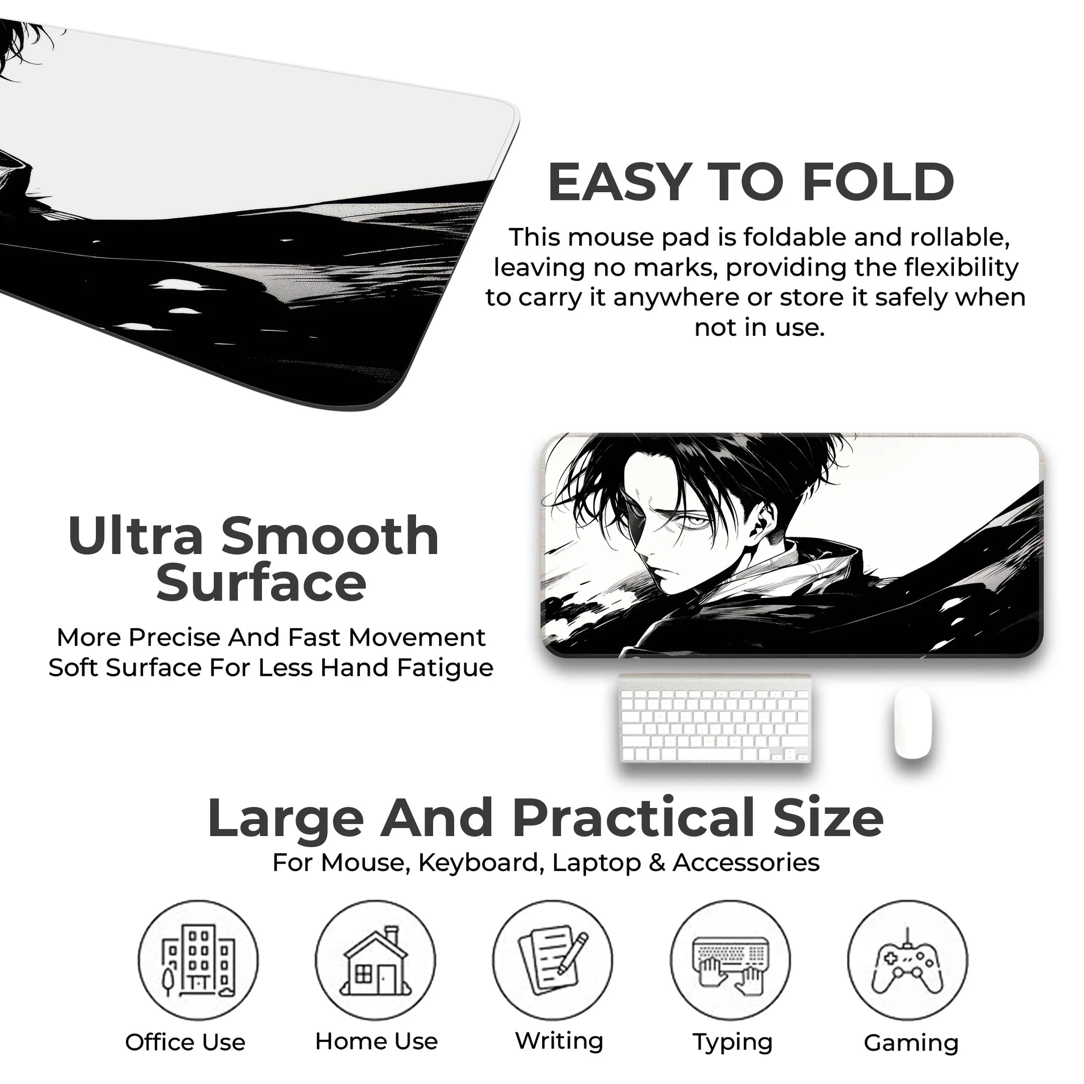 Levi Ackerman Manga Style Deskmat