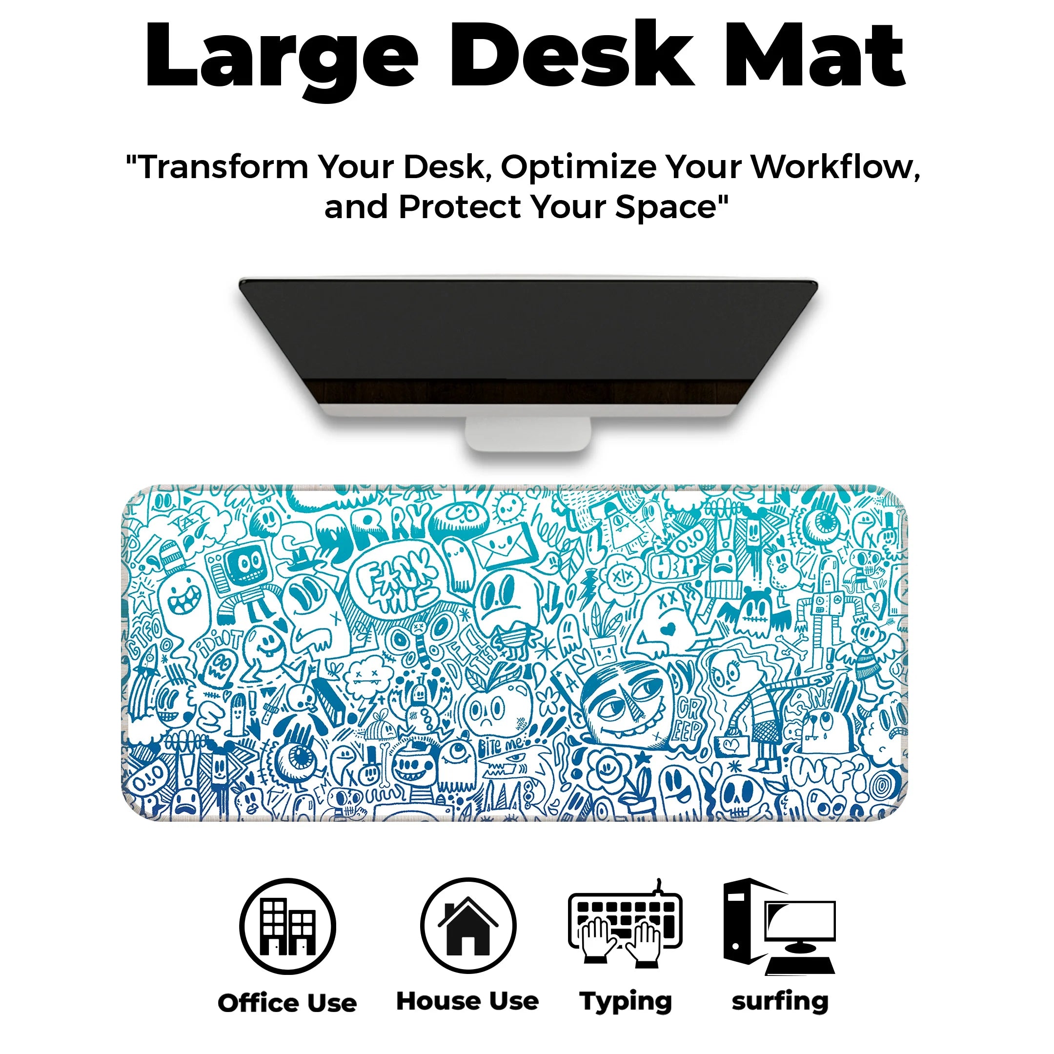 Doodle Pattern Deskmat