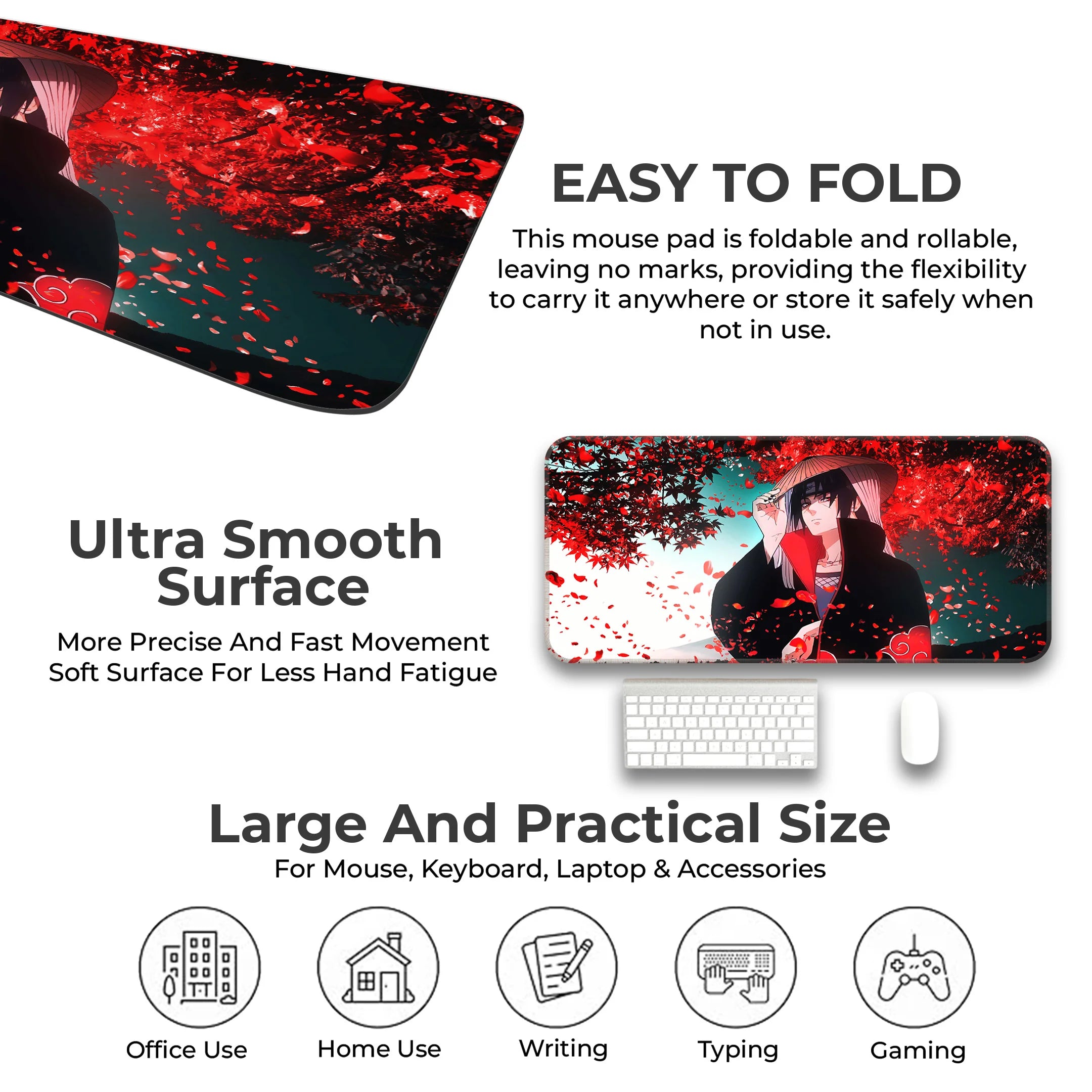 Itachi Uchiha Red Blossom Deskmat