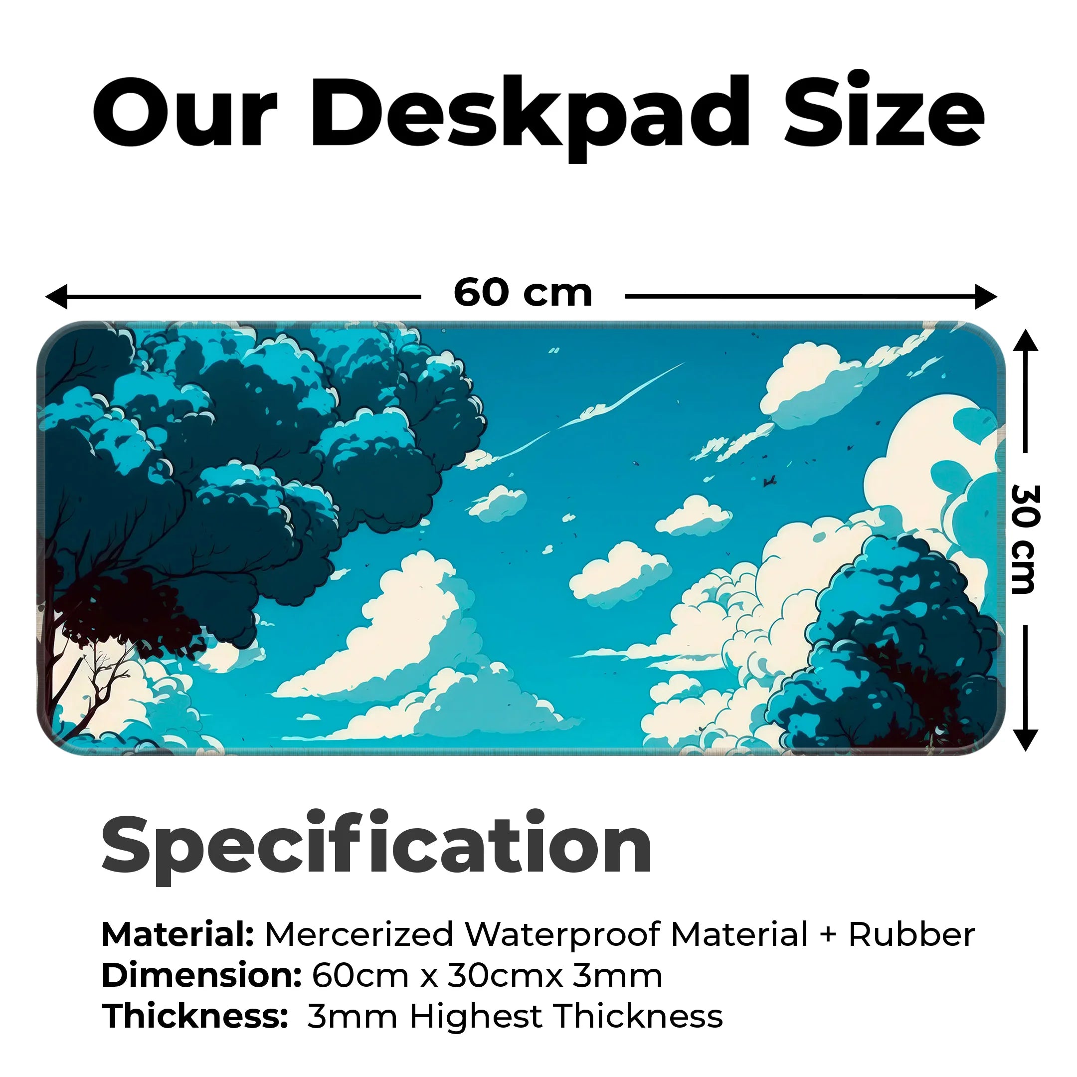 Cloud and trees Deskmat