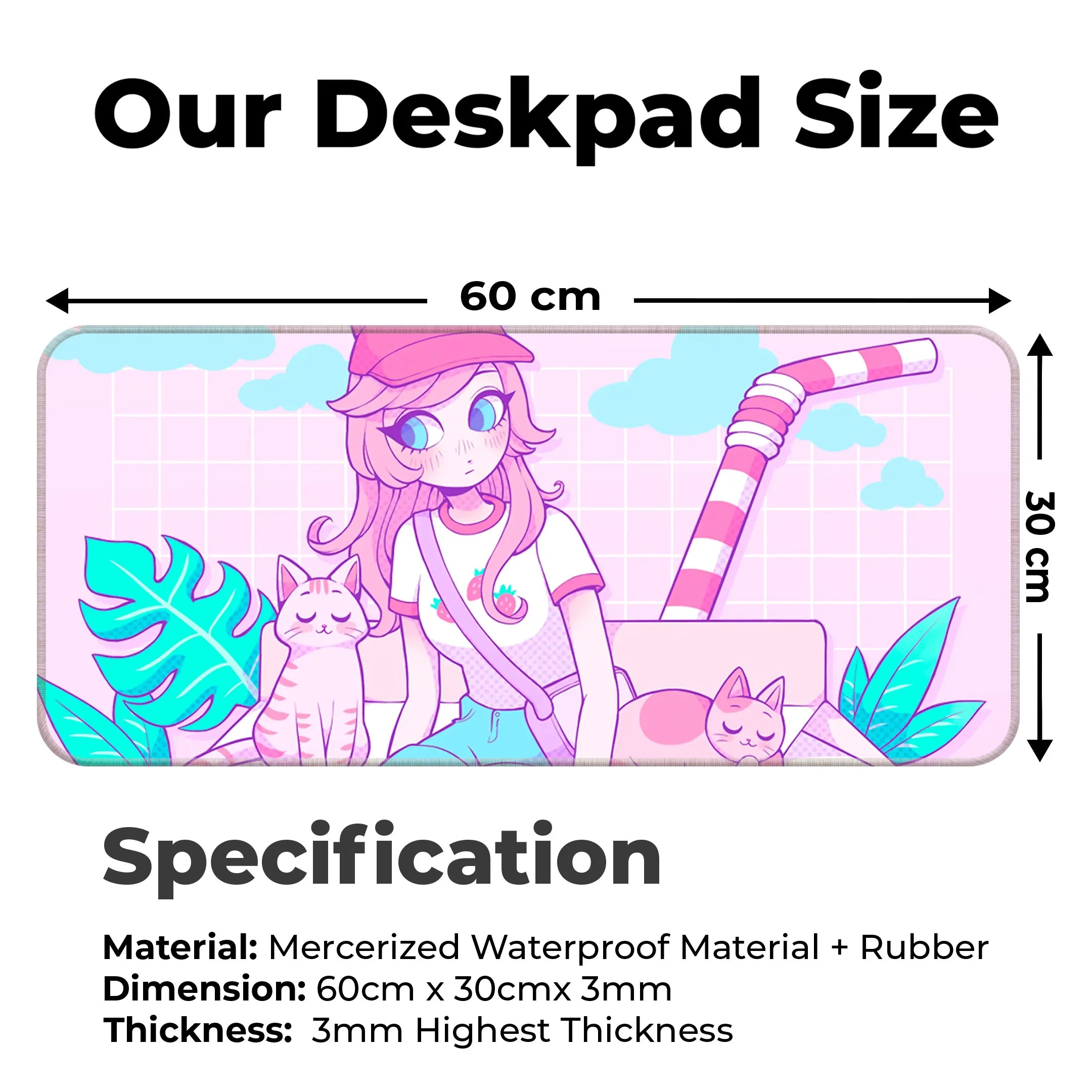 Kawai Fashion Girl Deskmat