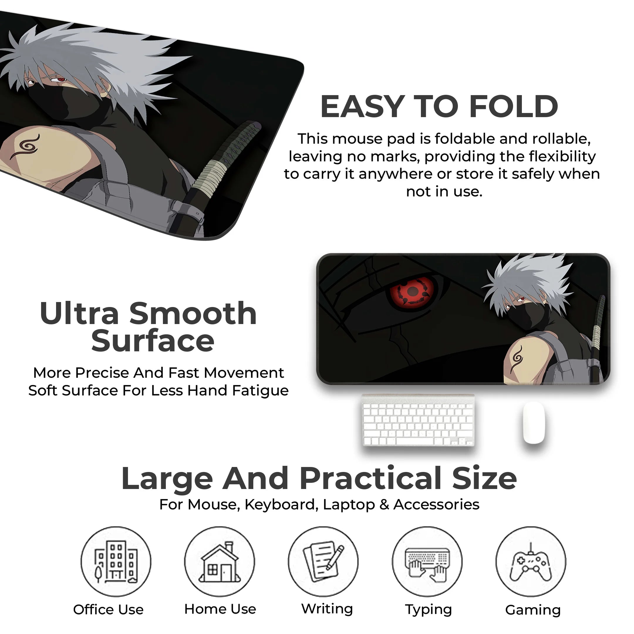 Kakashi Hatake Sharingan Mat – Ninja Warrior Anime Gaming Deskmat