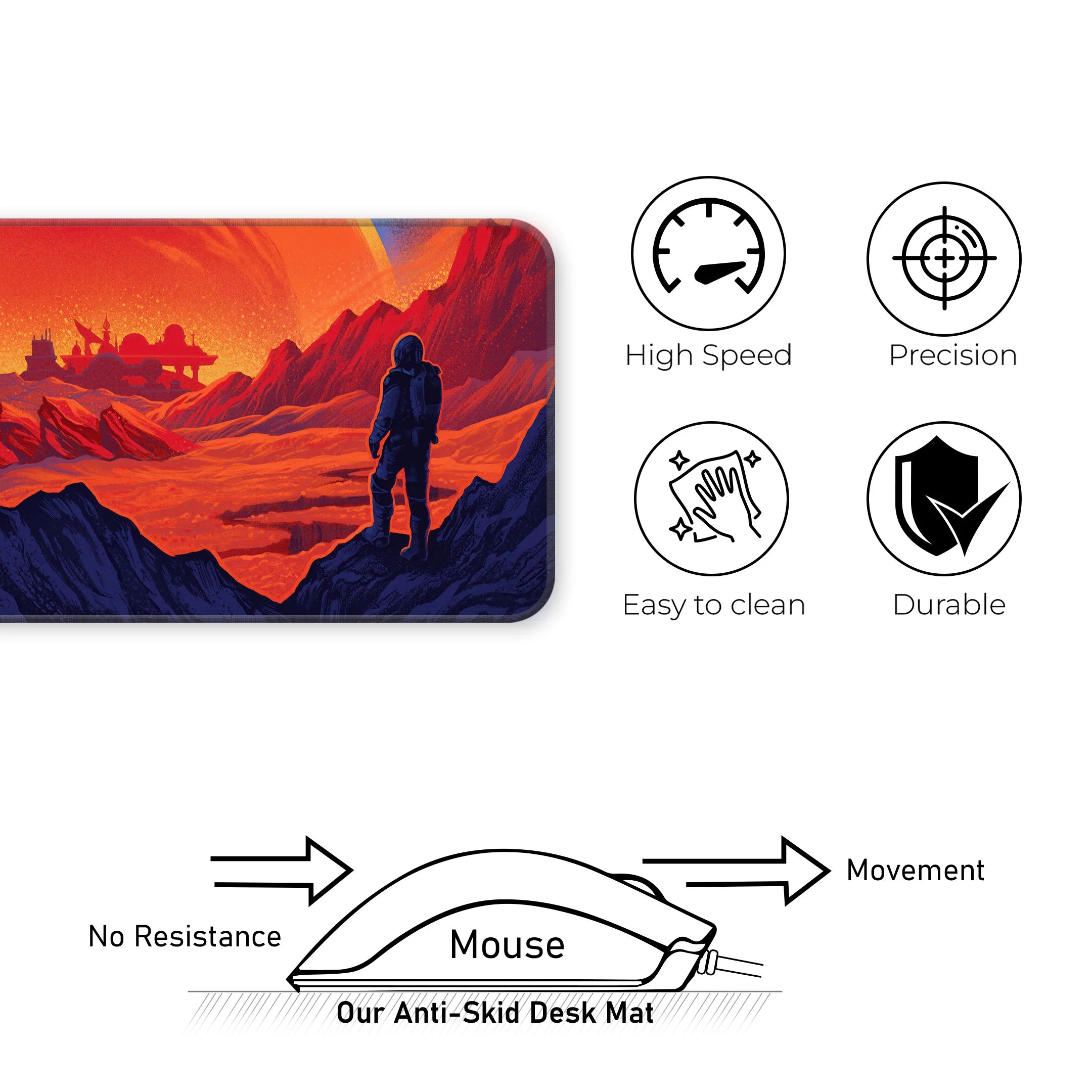 Space Explorer Mat – Sci-Fi Astronaut Cosmic Adventure Deskmat