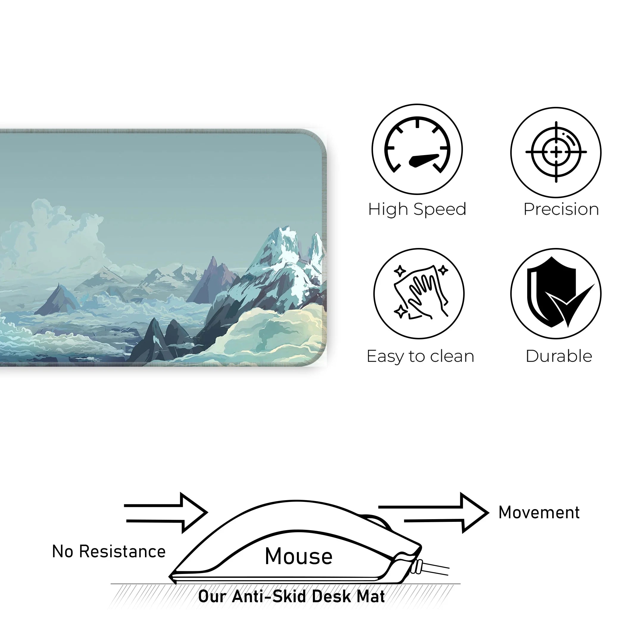 Ice Planet Mat – Frozen Landscape Sci-Fi Gaming Deskmat