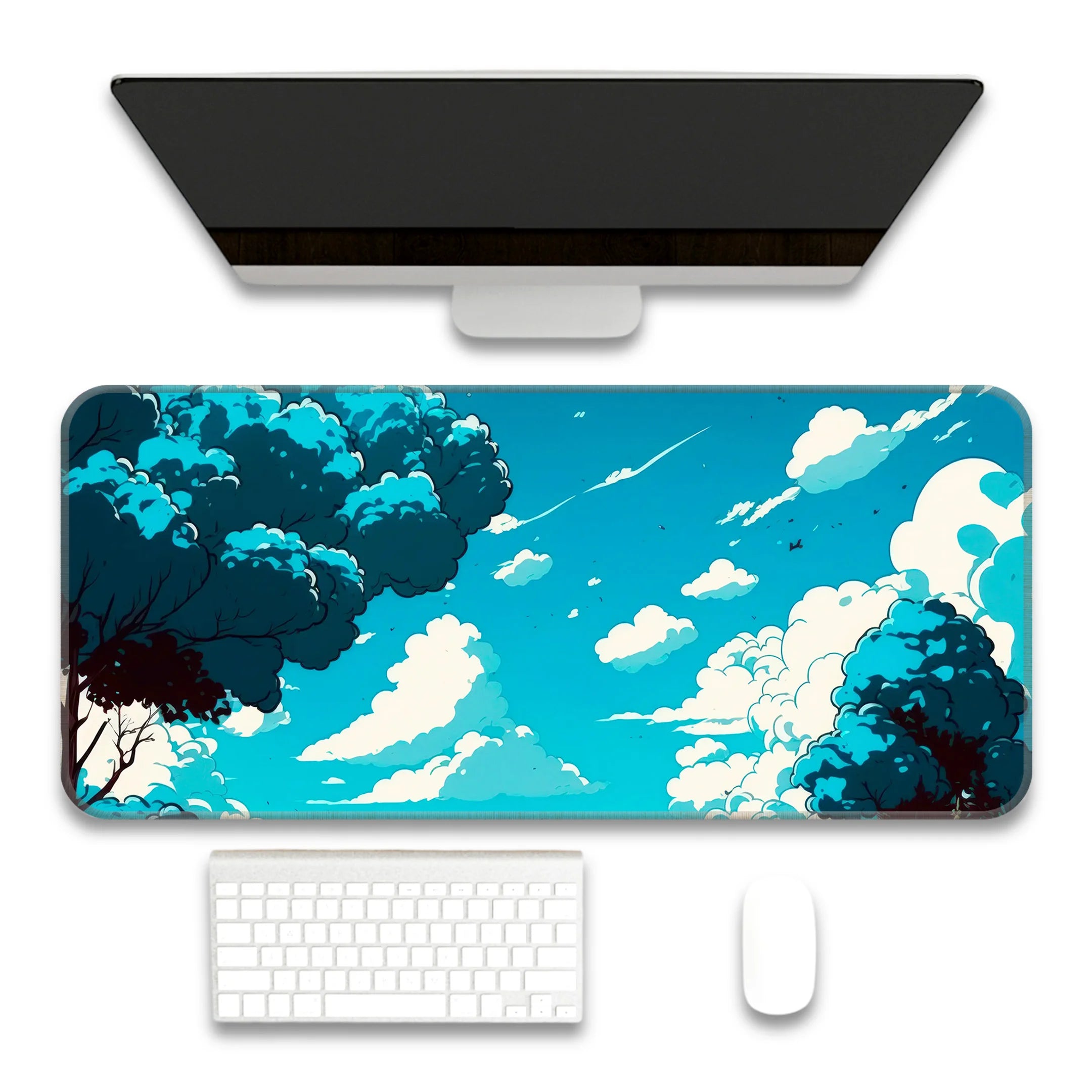 Cloud and trees Deskmat