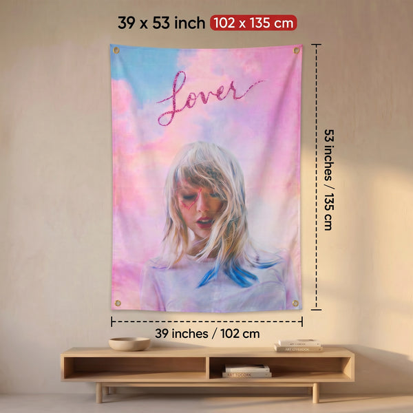 Taylor Swift Lover Tapestry | Pastel Pink & Blue Wall Decor