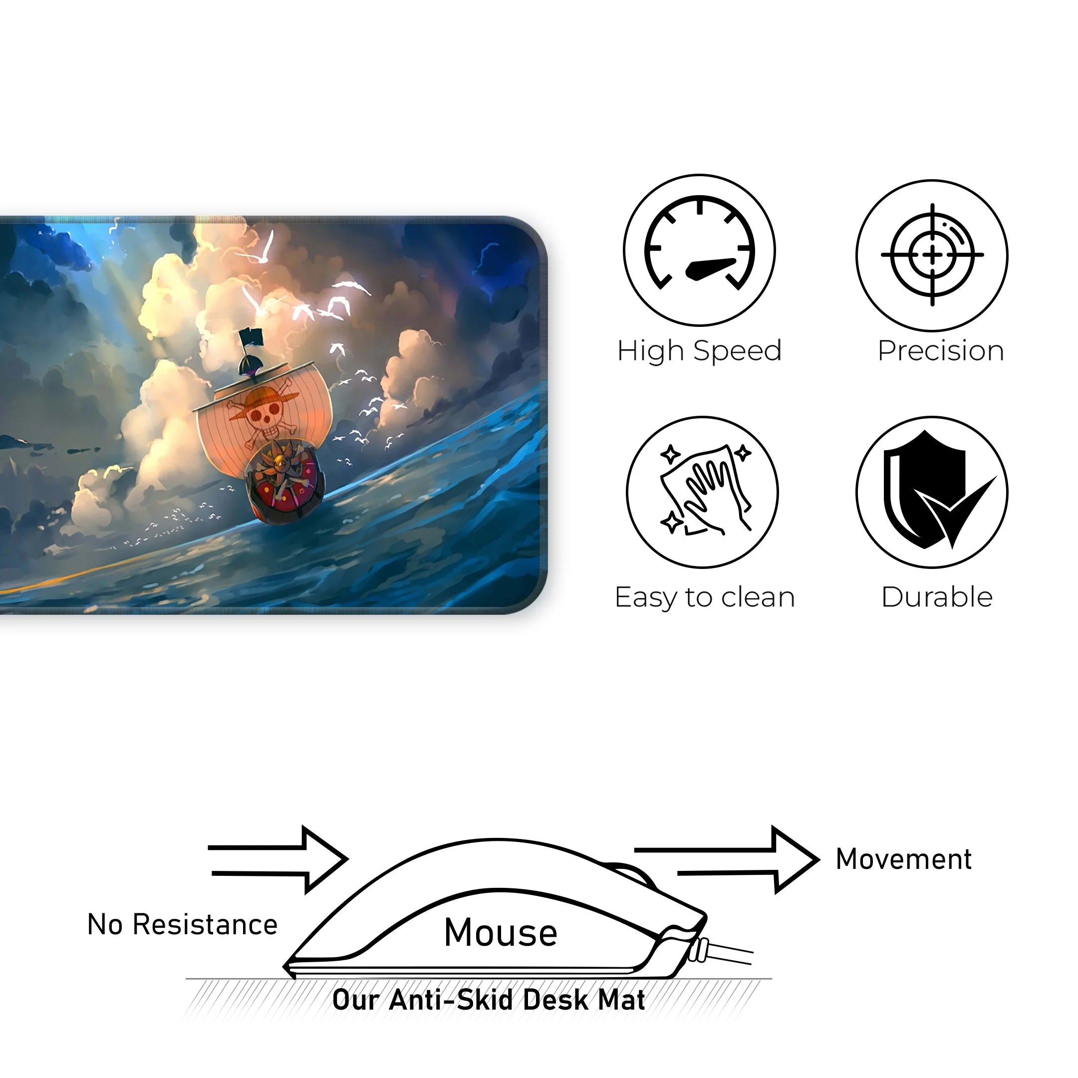 One Piece Ship Mat – Thousand Sunny Anime Adventure Deskmat