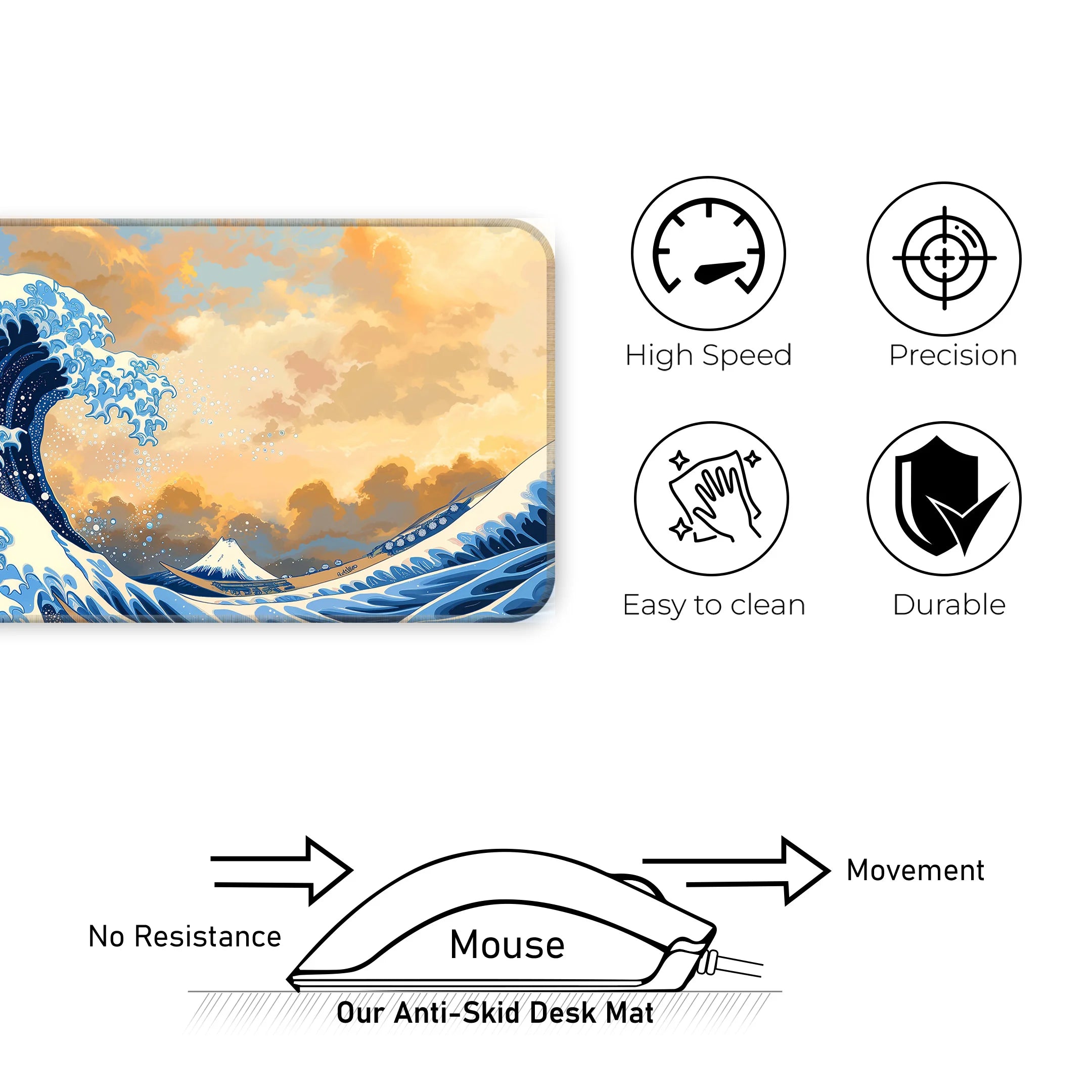 Great Wave of Kanagawa Art Deskmat