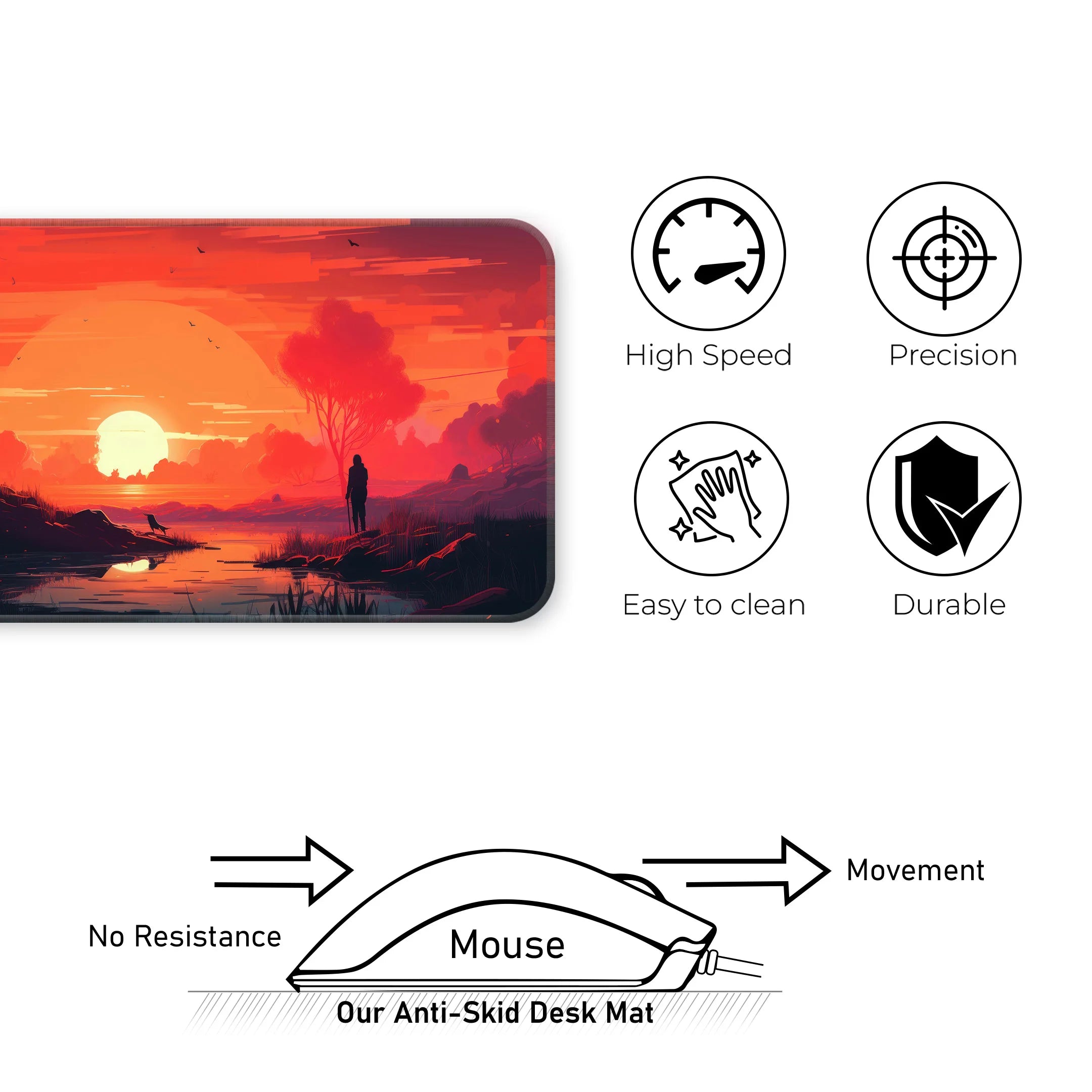 Serene Sunset Reflection Deskmat