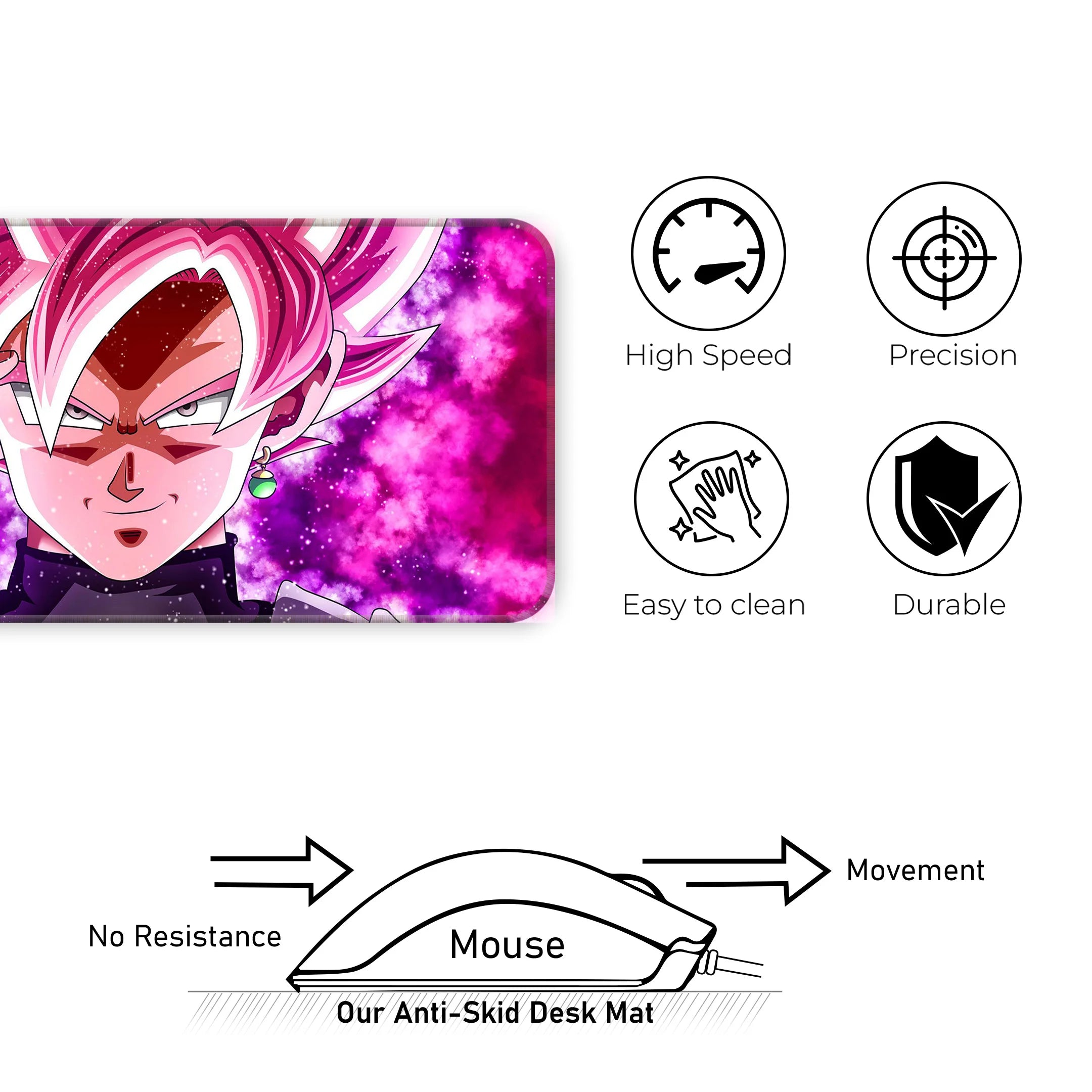 Goku Black Rose Power Surge Deskmat