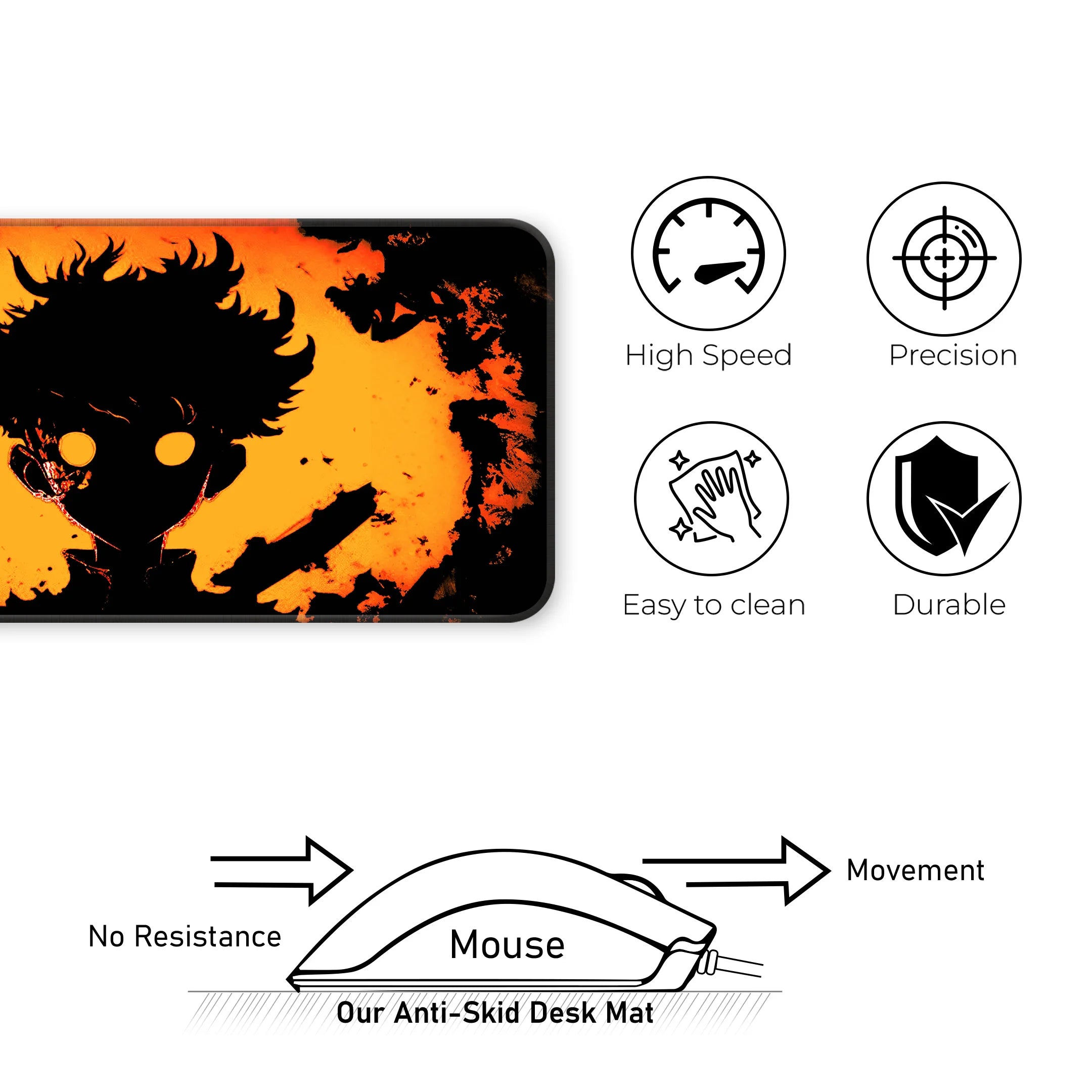 Mob Psycho Anime Silhouette Deskmat