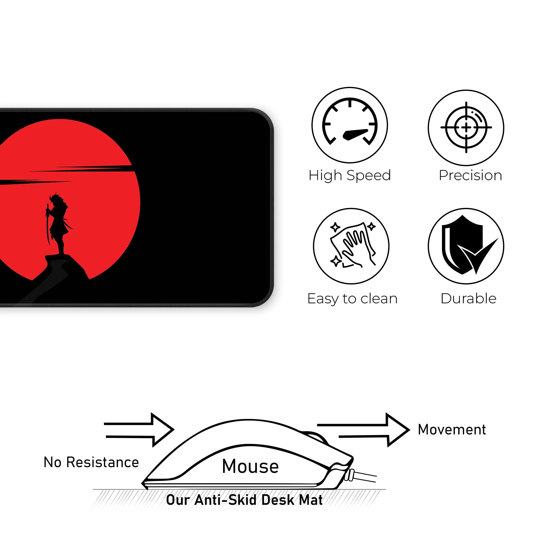 Samurai Warrior Silhouette Deskmat