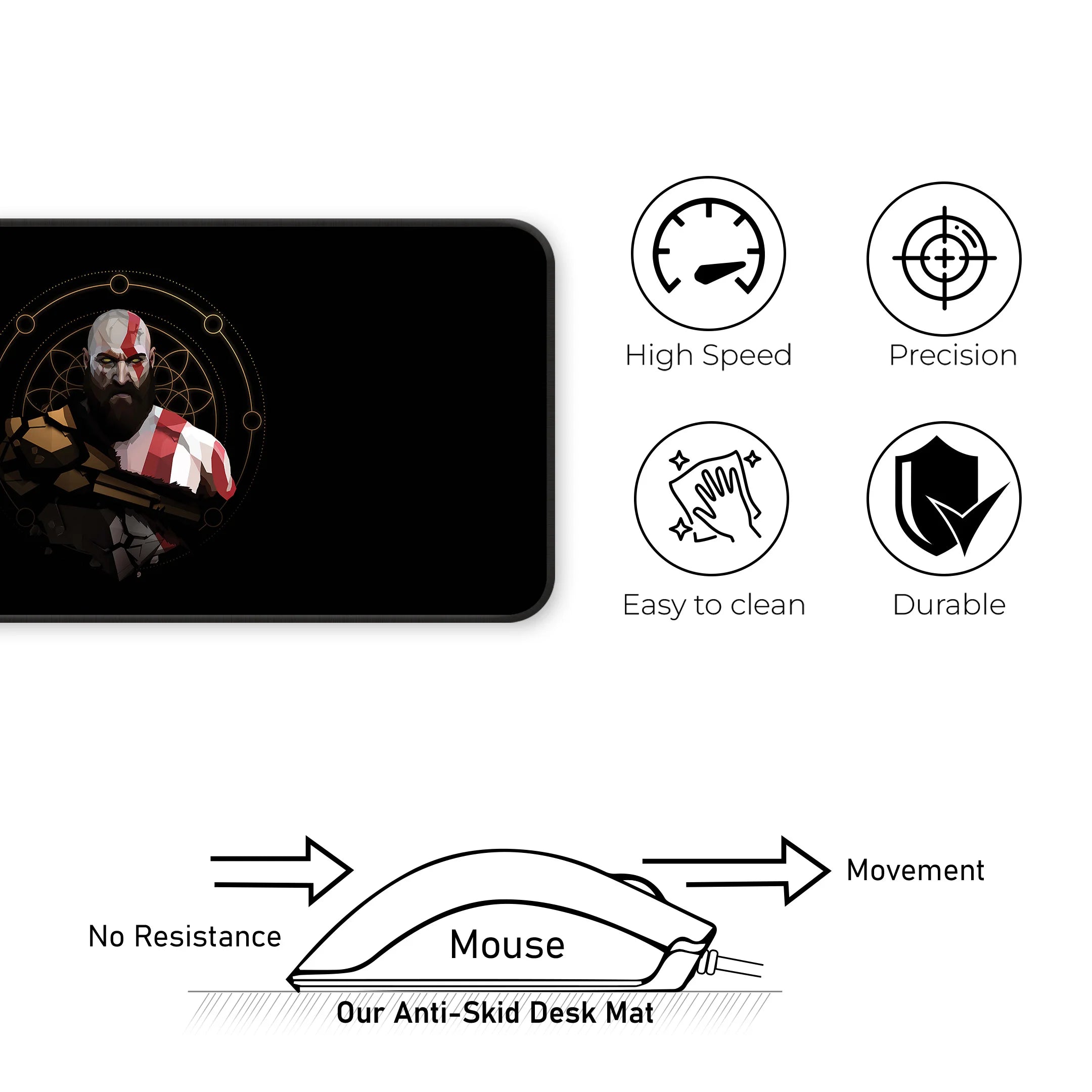 Kratos Warrior Fury Deskmat