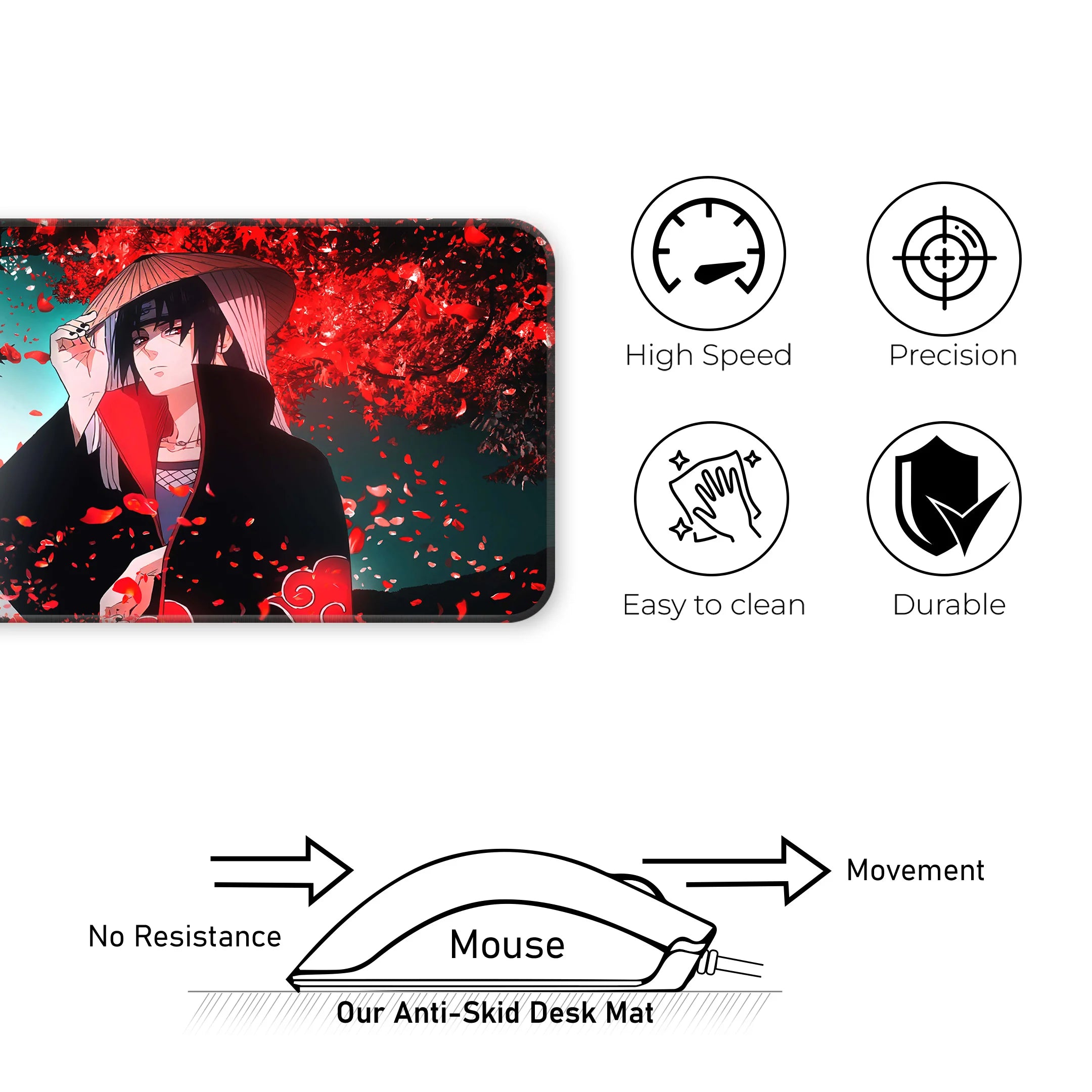 Itachi Uchiha Red Blossom Deskmat