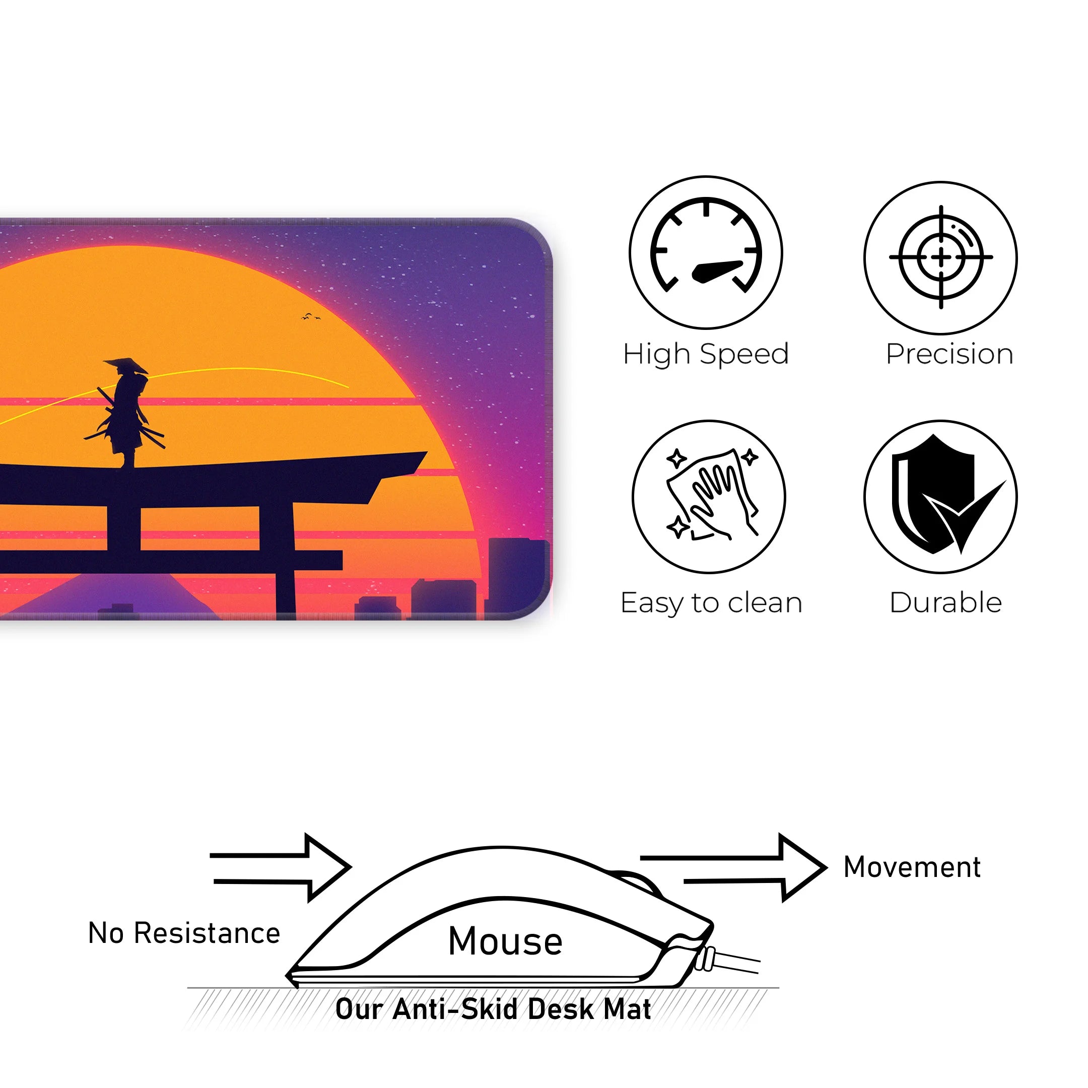 Samurai Sunset Deskmat