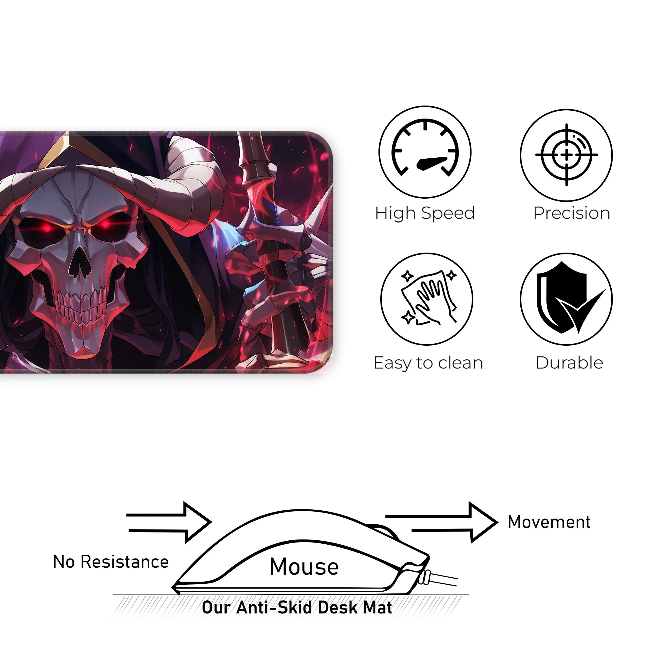 Overlord Ainz Ooal Gown Skull Deskmat