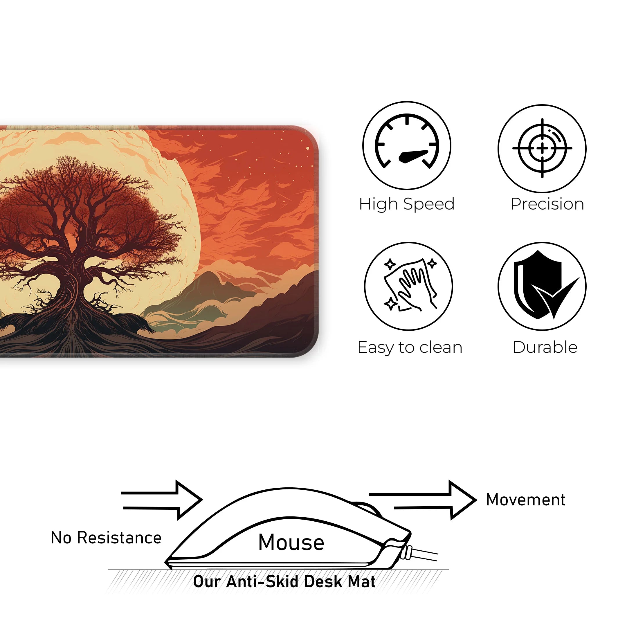 Ancient Sun Tree Art Deskmat