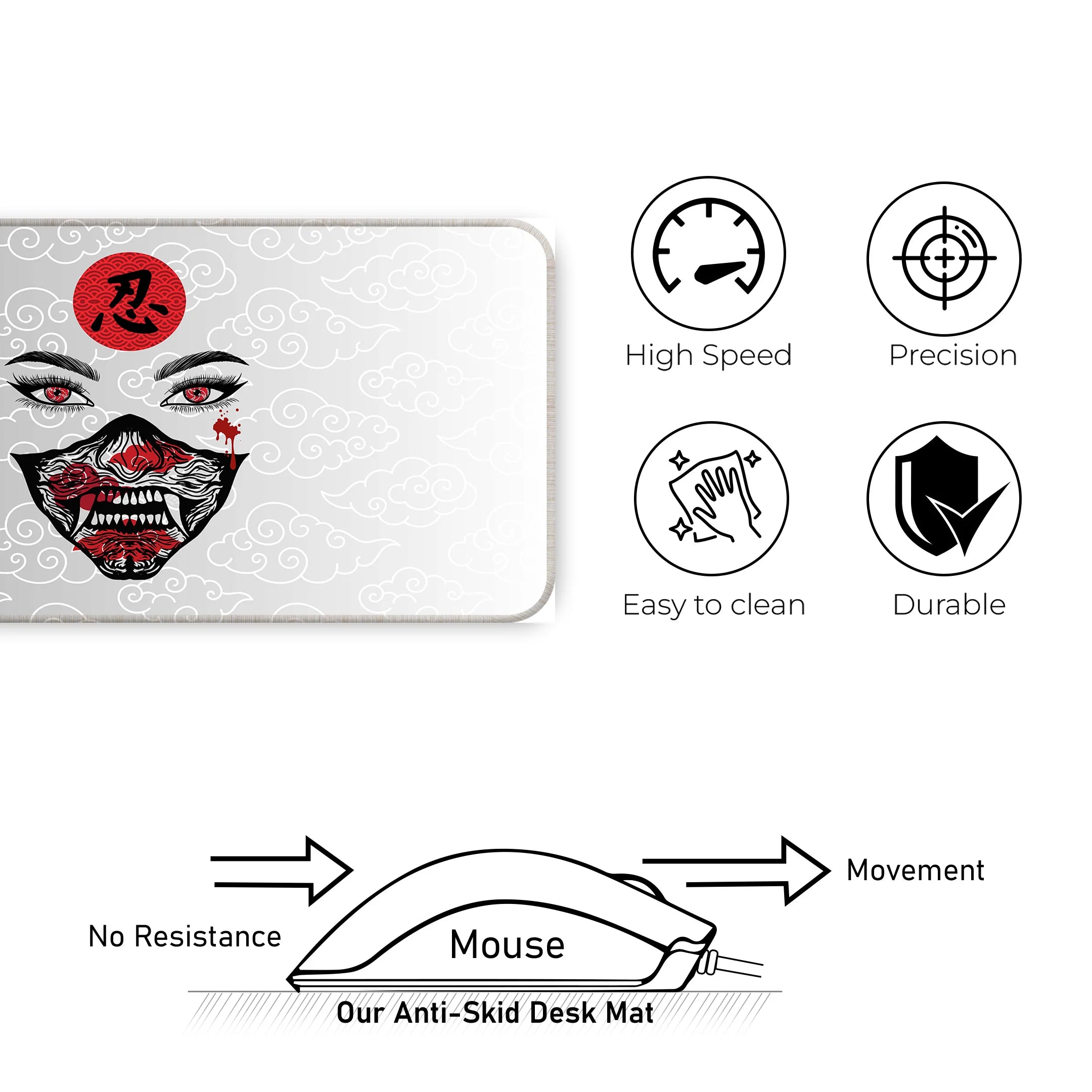 Ninja Oni Mask Aesthetic Deskmat