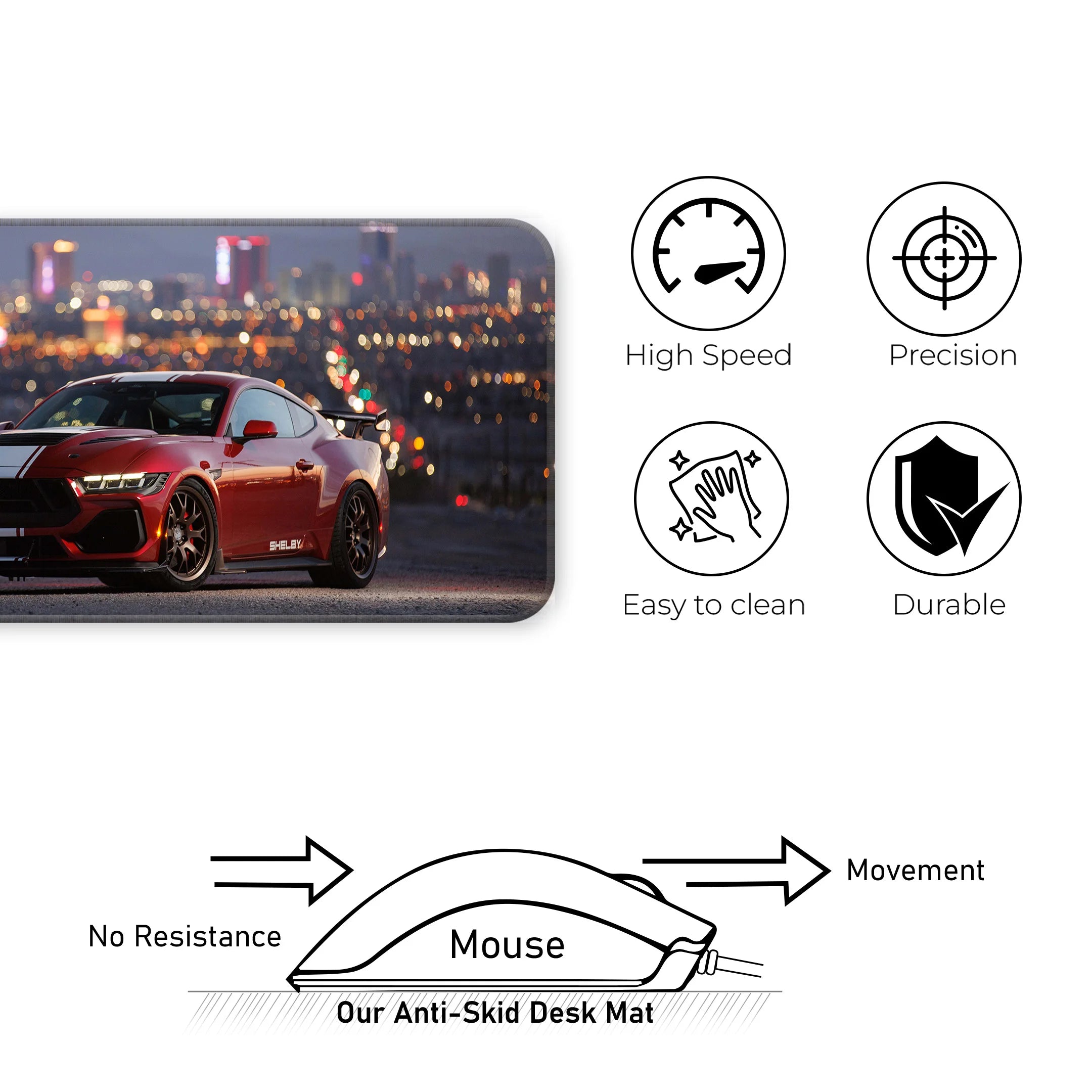 Night Drive Muscle Car Deskmat