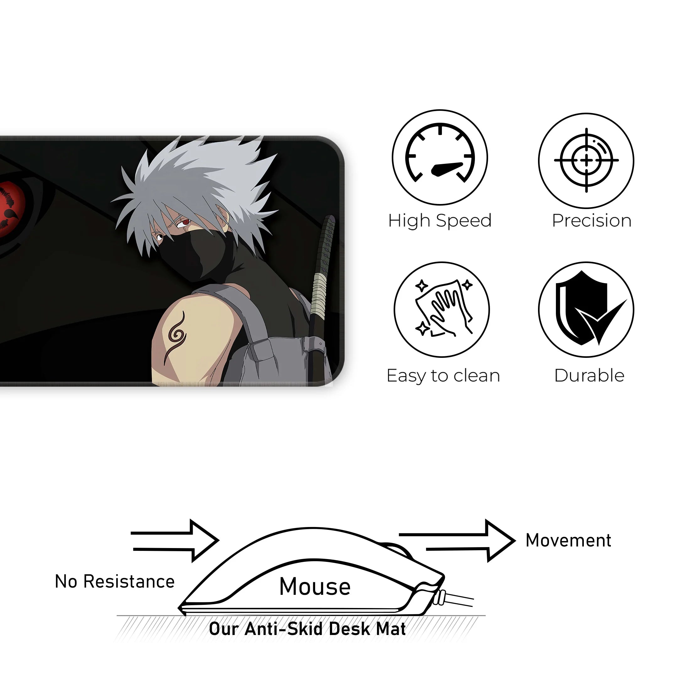 Kakashi Hatake Sharingan Mat – Ninja Warrior Anime Gaming Deskmat